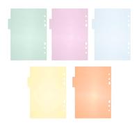 HAKIDZEL Lot de 10 Intercalaires D’index en Plastique A5 6 Trous Colorés, Onglets Résistants en Polypropylène, Séparateurs pour Classeur à Anneaux, Fournitures de Bureau pour Organisation