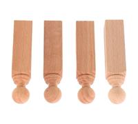 HAKIDZEL Lot de 4 Fuseaux de Balustre en Bois Naturel Non Finition 9,5x2x2 Cm pour Meubles Miniatures et Rambarde D'escalier, Structure Stable et Entretien Facile