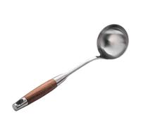 HAKIDZEL Louche à Soupe Ustensile Cuisine Robuste en Acier Inoxydable 304 Bord Poli Lisse et Trou Suspendre Argenté pour Buffet et Usage Domestique