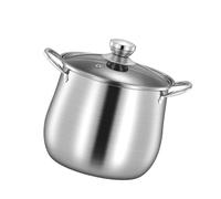 HAKIDZEL Marmite Acier Inoxydable avec Couvercle Résistance Haute Température Cuisson Rapide pour Soupes et Bouillons Compatible Gaz et Induction