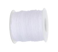 HAKIDZEL Mèche de Bougie Ronde en Coton, Bobine 61 Mètres pour Fabrication | Blanc, Compatibilité Cire Paraffine et Cire D’abeille, Allumage Fluide et Tenue Stable