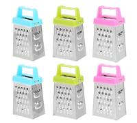 HAKIDZEL Mini Râpe Carrée 6 Pièces en Acier Inoxydable et Plastique, Résistante Rouille Chocs, pour Râper Fromage, Ail, Gingembre et Légumes Cuisine