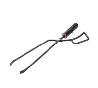 HAKIDZEL Pince à Charbon de Bois pour Barbecue en Fer Solide, Longue Pince à Bûches Poignée en Bois Isolante, Accessoire de Cuisson Extérieur pour Camping et Grillades, Outil Multifonction