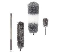 HAKIDZEL Plumeau de Nettoyage Ménager Attrape-poussière Réutilisable Télescopique en Chenille Superfine Manche Allonge pour Véhicule et Écran