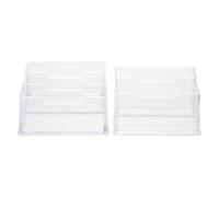 HAKIDZEL Porte-Cartes de Visite en Acrylique 2 Pièces, Support de Carte Pratique à 5 Compartiments pour Organisation de Cartes au Bureau