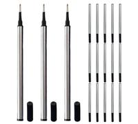 HAKIDZEL Recharge de Stylo Bille Métal 0,7mm Noir Facile à Remplacer pour Usage Bureau et Dessin Lot de 20 Pièces Polyvalent Encre Fluide et Solide