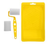 HAKIDZEL Rouleau à Peinture, Rouleau pour Peinture à L'huile, Kit en Mousse et Plastique, Jaune, pour Bricolage DIY la Maison, Débutants et Professionnels