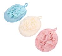 HAKIDZEL Set de serviettes de bain 3 pièces avec boules de bain intégrées, fibres résistantes, pour exfoliation et relaxation, usage maison et voyage