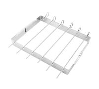 HAKIDZEL Support de Barbecue Compact 1 Set Simple en Acier Inoxydable | Brochettes Métalliques, Design Pliable, Usage Extérieur, Argenté, Format Pratique pour Sortie Barbecue