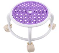 HAKIDZEL Tabouret Siège en Plastique Rond à roulettes Pivotantes Multifonction Rotatif Tabouret Pratique et Mobile pour Pédicure et Usage Domestique