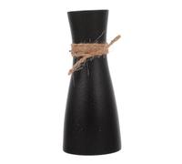 HAKIDZEL Vase Artisanal en Céramique Noir Corde, Décoration de Bureau Simple et Élégant, Contenant pour Arrangement Floral, Finition Soignée et Design Minimaliste
