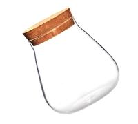 HAKIDZEL Vase Pot de Rangement Décoratif en Verre Transparent Bouchon en Liège Marron en Verre Borosilicaté pour Terrarium pour Chambre ou Manteau de Cheminée