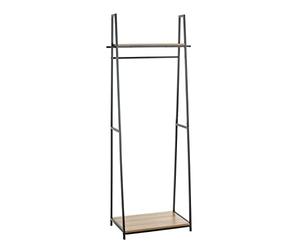 HAKU Armoire Debout chêne, Noir, MDF, métal - Dim.: L 68 cm x H 166 cm x P 40 cm, Style: Modern
