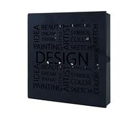 HAKU Boîte à clés, Porte-clés, Organiseur de clés, Armoire à clés Noir en métal - Dimensions : L 22 x H 24 x P 5 cm Style : Moderne