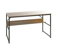 HAKU Bureau chêne, Noir, métal, Panneaux de Particules alvéolaires - Dim.: L 120 cm x H 74 cm x P 60 cm, Style: Modern