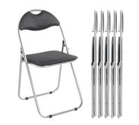 HAKU Chaise Pliante rembourrée, Lot de 6 chaises Pliantes Confortables en Aluminium, Noir, Dossier et Assise rembourrés, Acier - Dimensions : L 44 x H 80 x P 47 cm, Style : Moderne