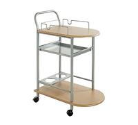 HAKU Chariot de Cuisine alu, hêtre, MDF, métal - Dim.: L 65 cm x H 83 cm x P 35 cm, Style: Modern