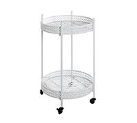 HAKU Desserte de cuisine ronde Ulika – métal, H 74 cm Ø 45 cm – Blanc