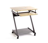 HAKU Chariot Ordinateur Anthracite, chêne, MDF, métal - Dim.: L 60 cm x H 76 cm x P 49 cm, Style: Modern