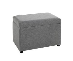 HAKU Coffre de Rangement Anthracite, MDF, recouvrement Tissu - Dim.: L 58 cm x H 42 cm x P 39 cm, Style: Art Deco