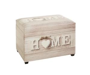 HAKU coffre de rangement motif, tissu synthétique aspect cuir, MDF - Dim.: L 58 cm x H 42 cm x P 39 cm, Style: Industrial