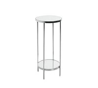 HAKU Colonne à Fleurs Ronde, Colonne à Plantes Support de Fleurs en métal chromé et Verre Miroir 5 mm Dimensions: H 66 cm x Ø 28 cm Style: Art Deco