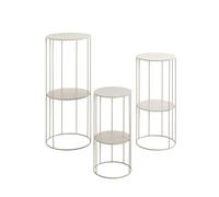 HAKU Lot de 3 porte-plantes Gris cachemire en métal H 45/57/70 x Ø 21/25/28 cm style moderne