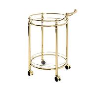 HAKU desserte laitonné, métal, Verre trempé - Dim.: L 59 cm x H 79 cm x P 49 cm, Style: Contemporary