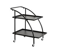 HAKU Desserte de cuisine Paris prix métal L 68 × H 71 × P 42 cm Noir avec roulettes