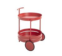HAKU Desserte de cuisine ronde Postres – Métal – H 62 x Ø 42 cm – Rouge corail