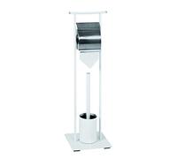 HAKU Ensemble WC chromé, Blanc, métal - Dim.: L 20 cm x H 69 cm x P 20 cm, Style: Modern