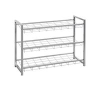 HAKU Étagère à Chaussures en métal Couleur Aluminium avec 3 étagères - Dimensions : L 80 x H 60 x P 30 cm, Style : Moderne
