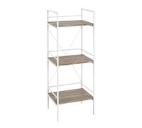 HAKU étagère chêne Clair, Blanc, MDF, métal - Dim: L 96 cm x H 27 cm x P 27 cm, Style: Modern