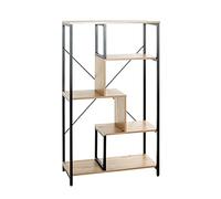 HAKU Étagère chêne Clair, Noir, MDF, Métal - Dim.: L 74 x H 132 x P 35 cm, Style: Moderne