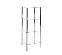 Etagère carrée 4 niveaux en verre et métal chromé - YUKON