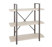 HAKU étagère Marron, chêne Clair, métal, Plateau nid d'abeille - Dim.: L 90 cm x H 102 cm x P 33 cm, Style: Modern
