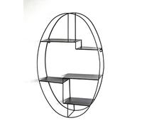 HAKU étagère Murale Noir, métal - Dim.: L 44 cm x H 71 cm x P 16 cm, Style: Modern