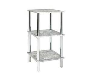 HAKU étagère Optique béton, chromé, MDF, métal - Dim.: L 39 cm x H 77 cm x P 39 cm, Style: Modern