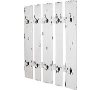 HAKU garderobe Murale Blanc, MDF, métal - Dim.: L 65 cm x H 100 cm x P 9 cm, Style: Industrial