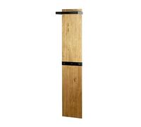 HAKU garderobe Murale chêne, Noir, Bois Massif, métal - Dim.: L 35 cm x H 175 cm x P 25 cm, Style: Modern