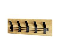 HAKU garderobe Murale chêne, Noir, Bois Massif, métal - Dim.: L 60 cm x H 20 cm x P 10 cm, Style: Modern
