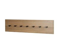 HAKU garderobe Murale chêne, Noir, MDF, métal - Dim.: L 80 cm x H 20 cm x P 5 cm, Style: Modern