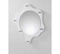 Patère Murale & Miroir "6 Crochets" 56cm Blanc