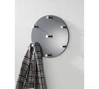 HAKU garderobe Murale chromé, Gris, MDF, métal - Dim.: P 5 cm x Ø 35 cm, Style: Modern