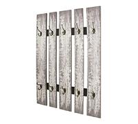 HAKU garderobe Murale Gris, MDF, métal - Dim.: L 65 cm x H 100 cm x P 9 cm, Style: Industrial