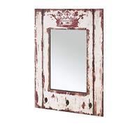 HAKU garderobe murale motif, vintage, MDF, métal, miroir - Dim.: L 52 cm x H 80 cm x P 10 cm, Style: Industrial