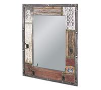 HAKU garderobe Murale Motif, Vintage, MDF, métal, Miroir - Dim.: L 55 cm x H 75 cm x P 8 cm, Style: Industrial