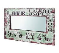 HAKU garderobe Murale Motif, Vintage, MDF, métal, Miroir - Dim.: L 80 cm x H 52 cm x P 10 cm, Style: Industrial