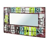 HAKU garderobe Murale Motif, Vintage, MDF, métal, Miroir - Dim.: L 80 cm x H 52 cm x P 10 cm, Style: Industrial