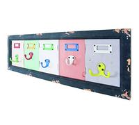 HAKU garderobe Murale Multicolore, Vintage, Bois Massif, métal - Dim.: L 66 cm x H 21 cm x P 5 cm, Style: Industrial